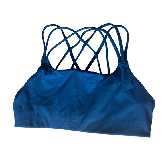 Athleta Strappy Back Sports Bra Blue/Teal Size M Fair Trade Certified‎ - Picture 2 of 5